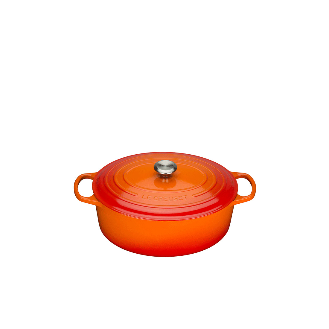 Le Creuset, Gusseisen - Bräter oval Signature, 35 cm/ 8,9 ltr., Fb. Ofenrot