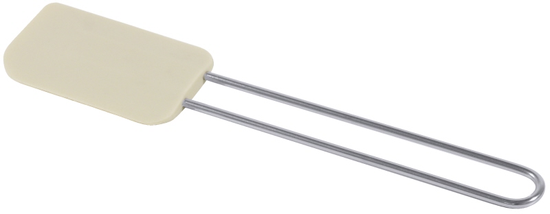 Teigspatel, elastisch, weißes Silikon, 12 x 7,5 cm, L: 32 cm