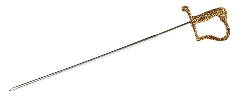 Fleischspieß, Edelstahl, mit Degengriff, L: 29,5 cm, Klingenlänge: 24,5 cm