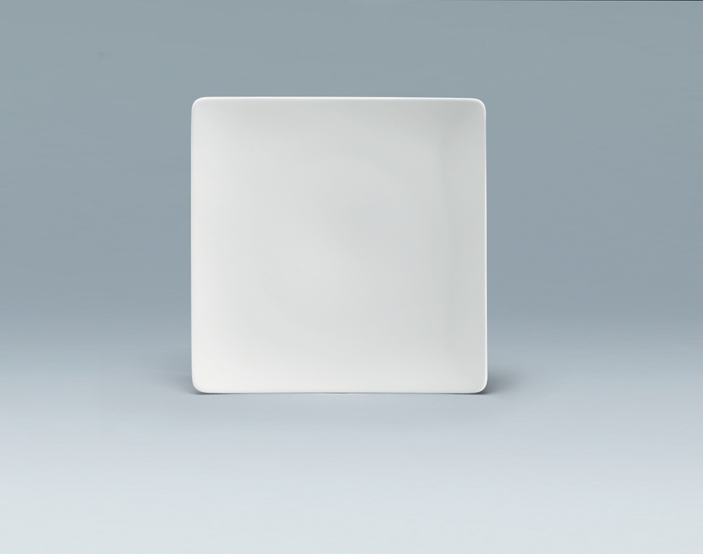 Schönwald, Fine Dining - Teller, flach coup, eckig, weiss, uni, 24 cm