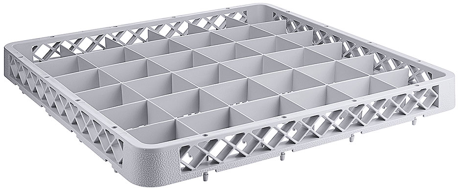 Erweiterungselement zu Gläserspülkorb 2518/036, graues PP, 36 Fächer, Glas: H: 4 cm und D: 7 cm