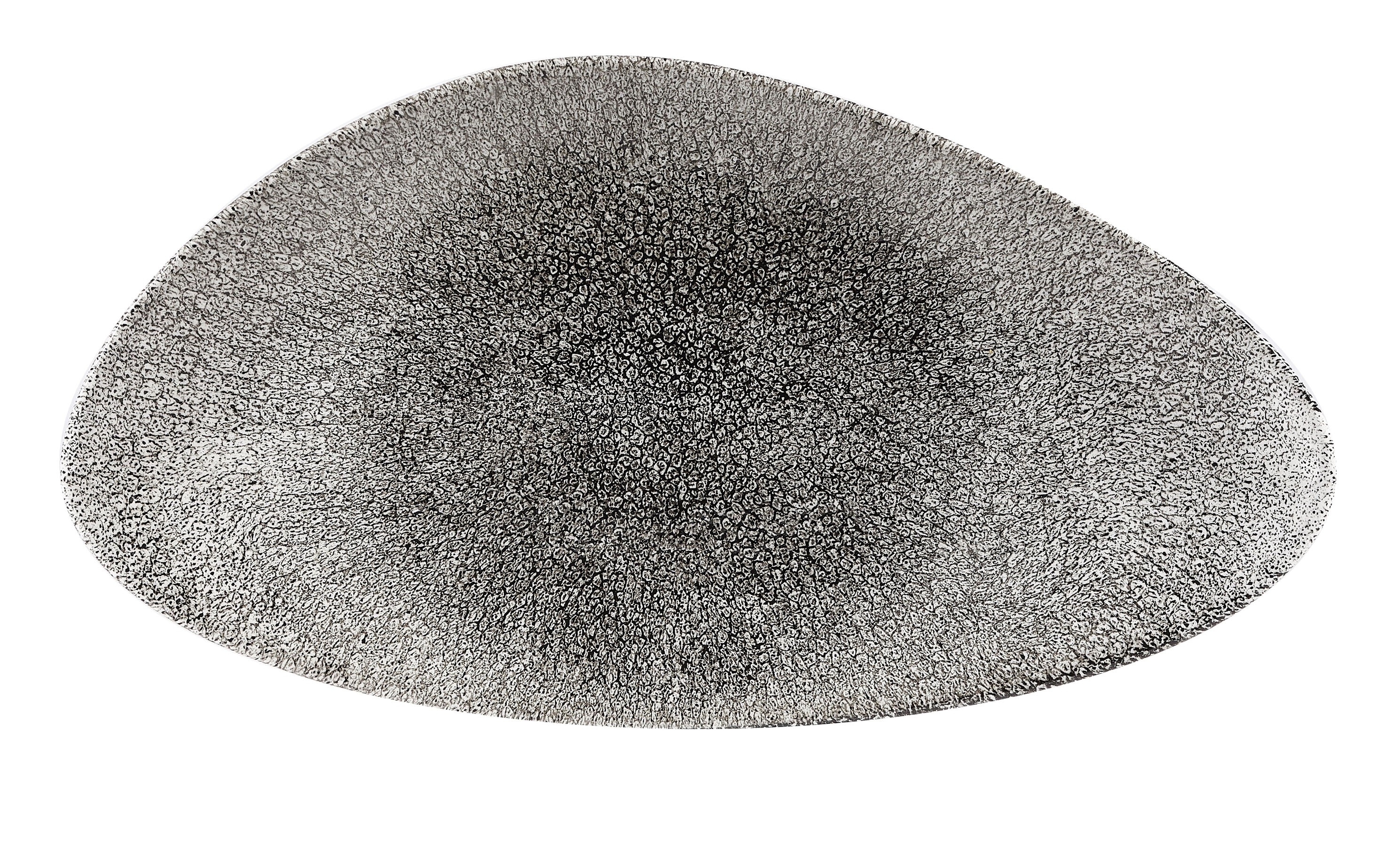 Churchill, Raku : Quartz Black - Chefs Platte dreieckig, 35 x 19 cm