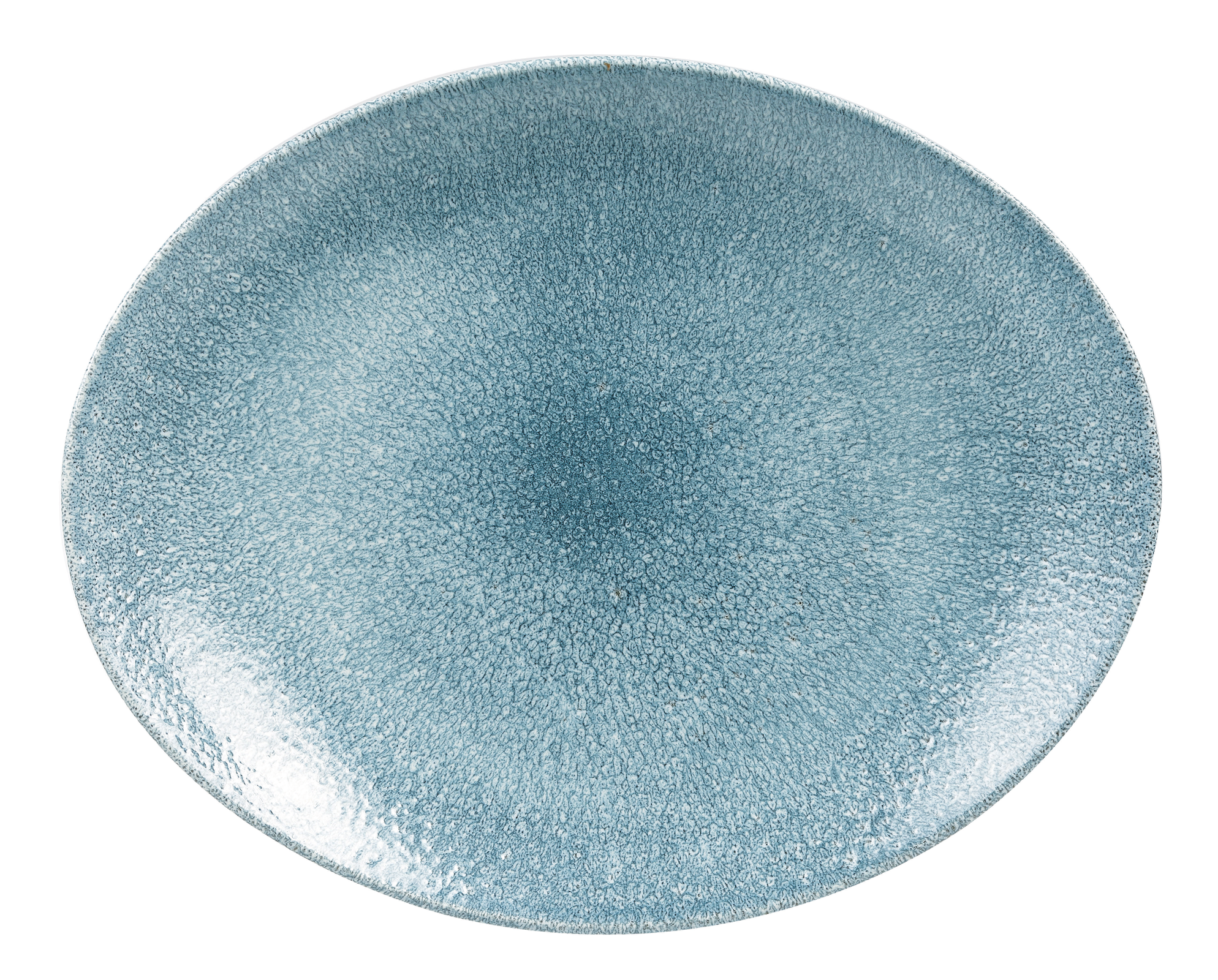 Churchill, Raku : Topaz Blue - Teller oval Coup, 27 x 22,9 cm