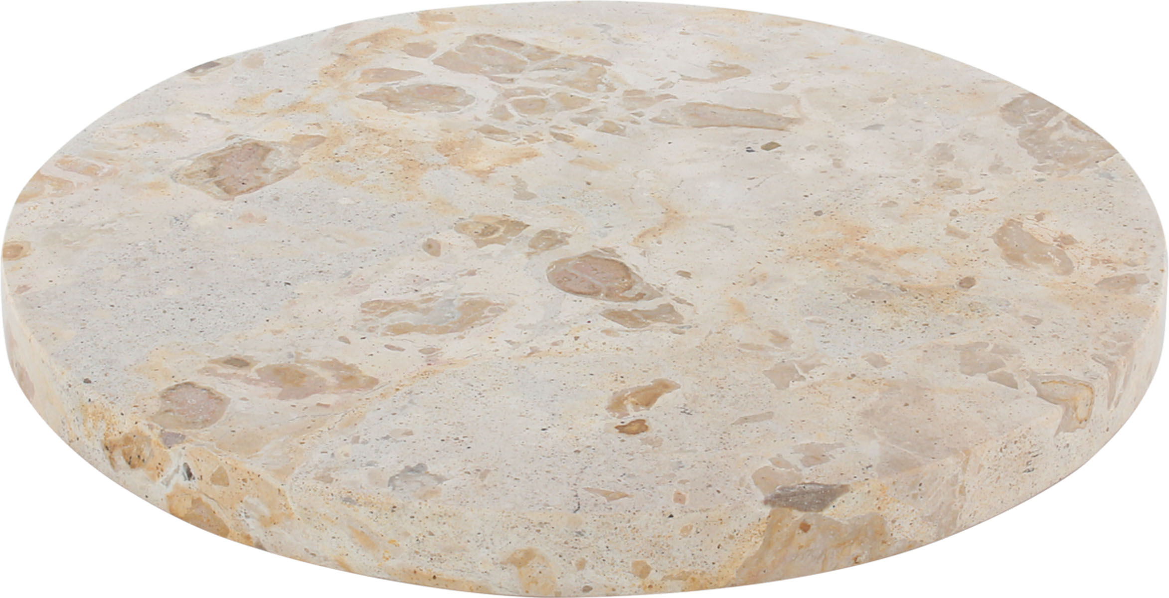 Playground, Stein - SPOTLIGHTS : Teller, Mamor, flach, rund, beige, 22 cm