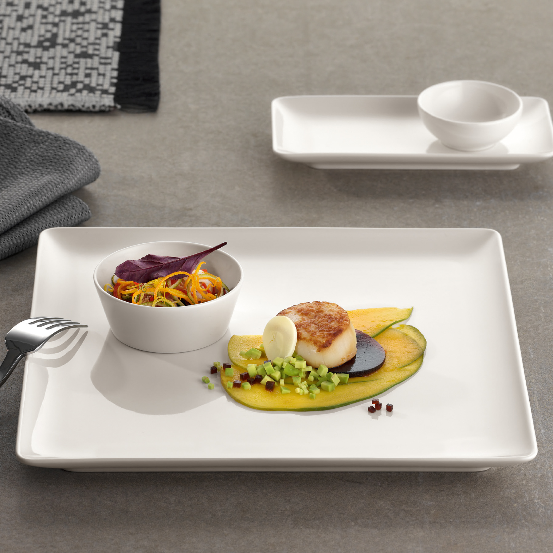 Bauscher, Purity - Platte rechteckig Coup, bonewhite, uni, 18 x 9 cm