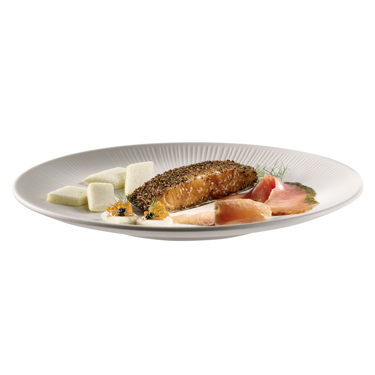 Teller, BLUSH, Melamin, D: 42 cm, H: 3,5 cm, Fb. weiss-beige