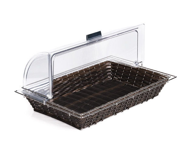 Buffetkorb FRAMES 56,5 x 36 cm, H: 10 cm Polypropylen, dunkelbraun, mit Fixierungsrahmen