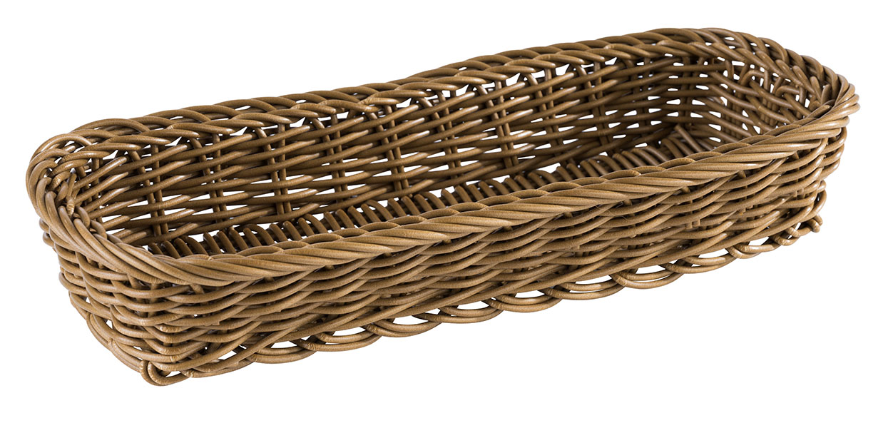 Besteckkorb ECONOMIC, 27 x 10 cm, H: 4,5 cm, Polypropylen, braun, geflochten
