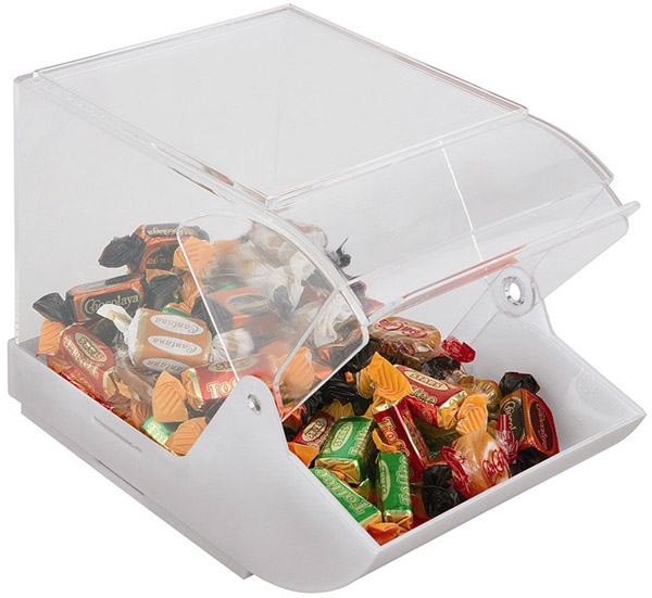 Universalbox 23 x 14,5 cm, H: 15 cm, Unterteil weiss, Polypropylen mit Öffnungsklappe