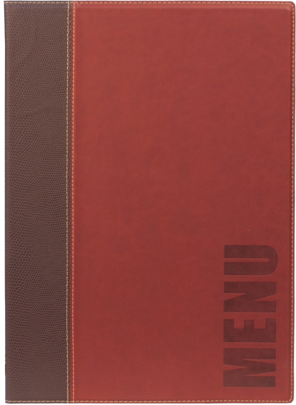 Speisekartenmappe A4, Kunstleder, bordeaux, H: 34 cm, B: 24 cm