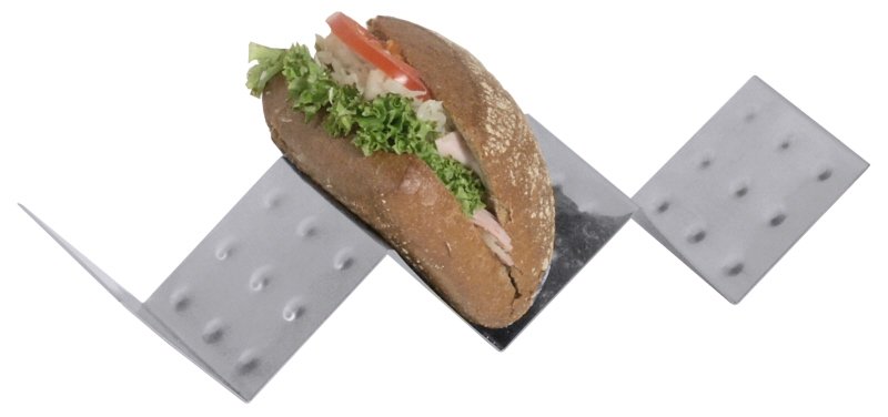 Snackablage mit 5 Fächern, matt, Edelstahl, 57 x 8 x 5,5 cm