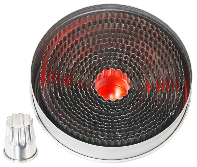 Ausstechformen, rund, gewellte Form, Weißblech, D: 20 - 110 mm, H: 30 mm