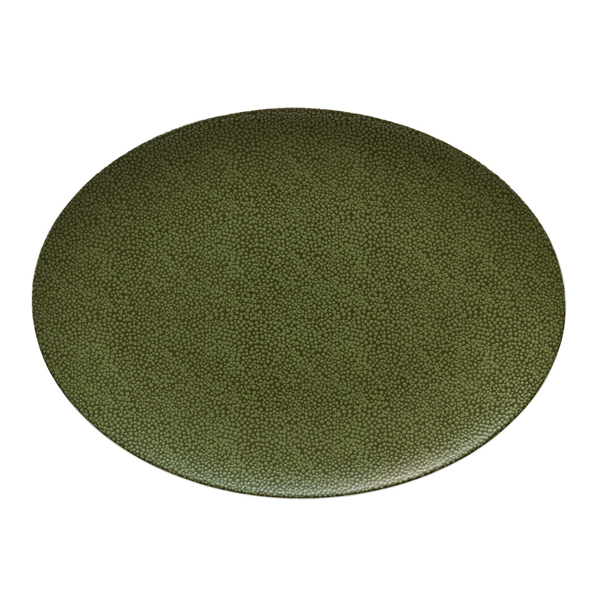 Bauscher, Purity : 425914 Pearls Greens - Platte oval Coup, bonewhite, 37 x 27 cm