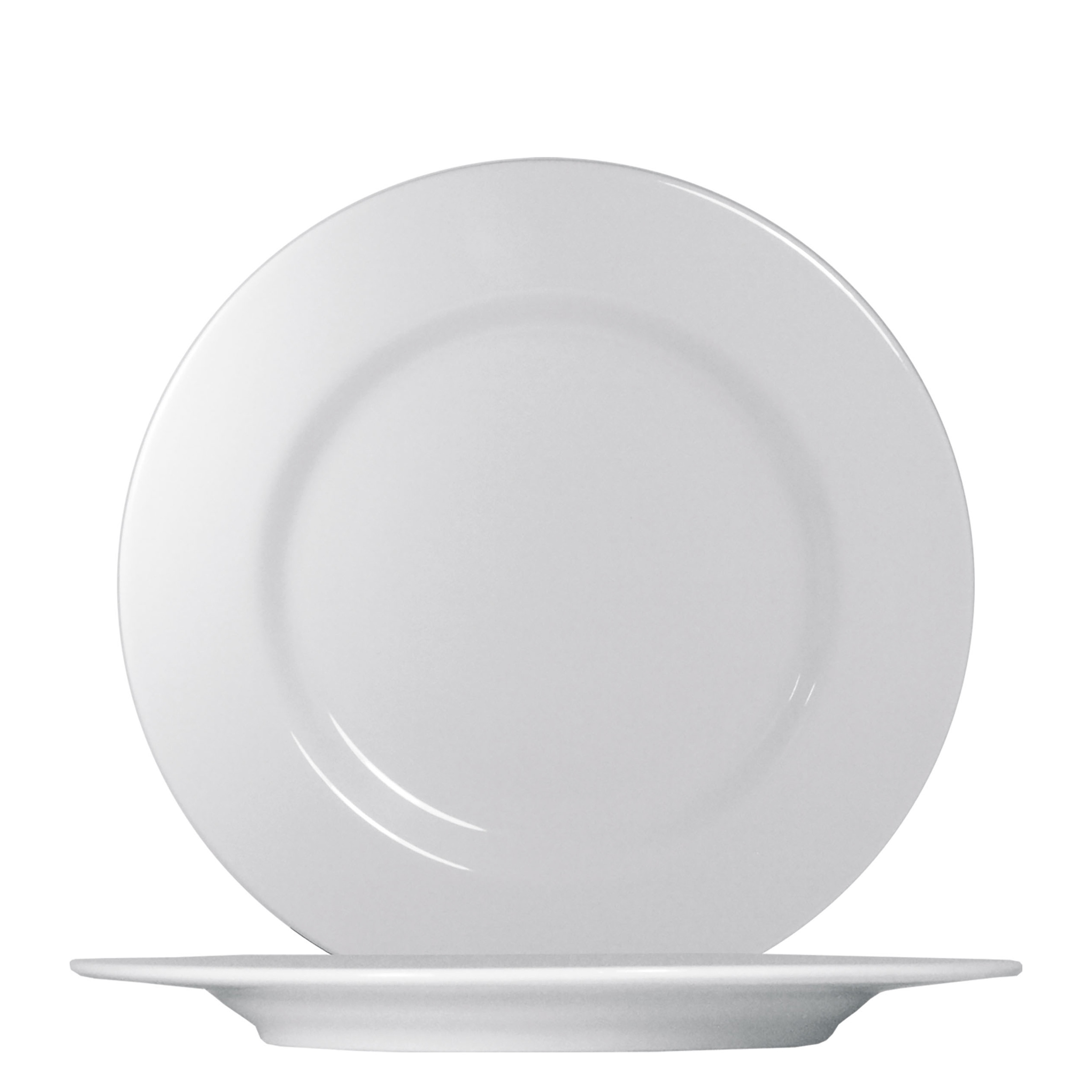 Saturnia, Ischia - Teller flach breite Fahne, weiss, uni, 28 cm