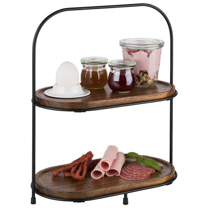 2-stufige Etagere, 5-teilig, 31 x 17 cm, H: 37,5 cm