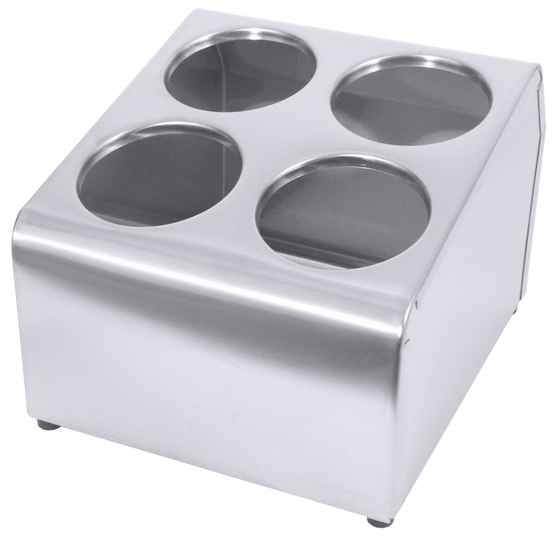 Besteckbehälter, doppelreihig, für 4 Besteckköcher, Edelstahl, 26 x 30 x 20 cm