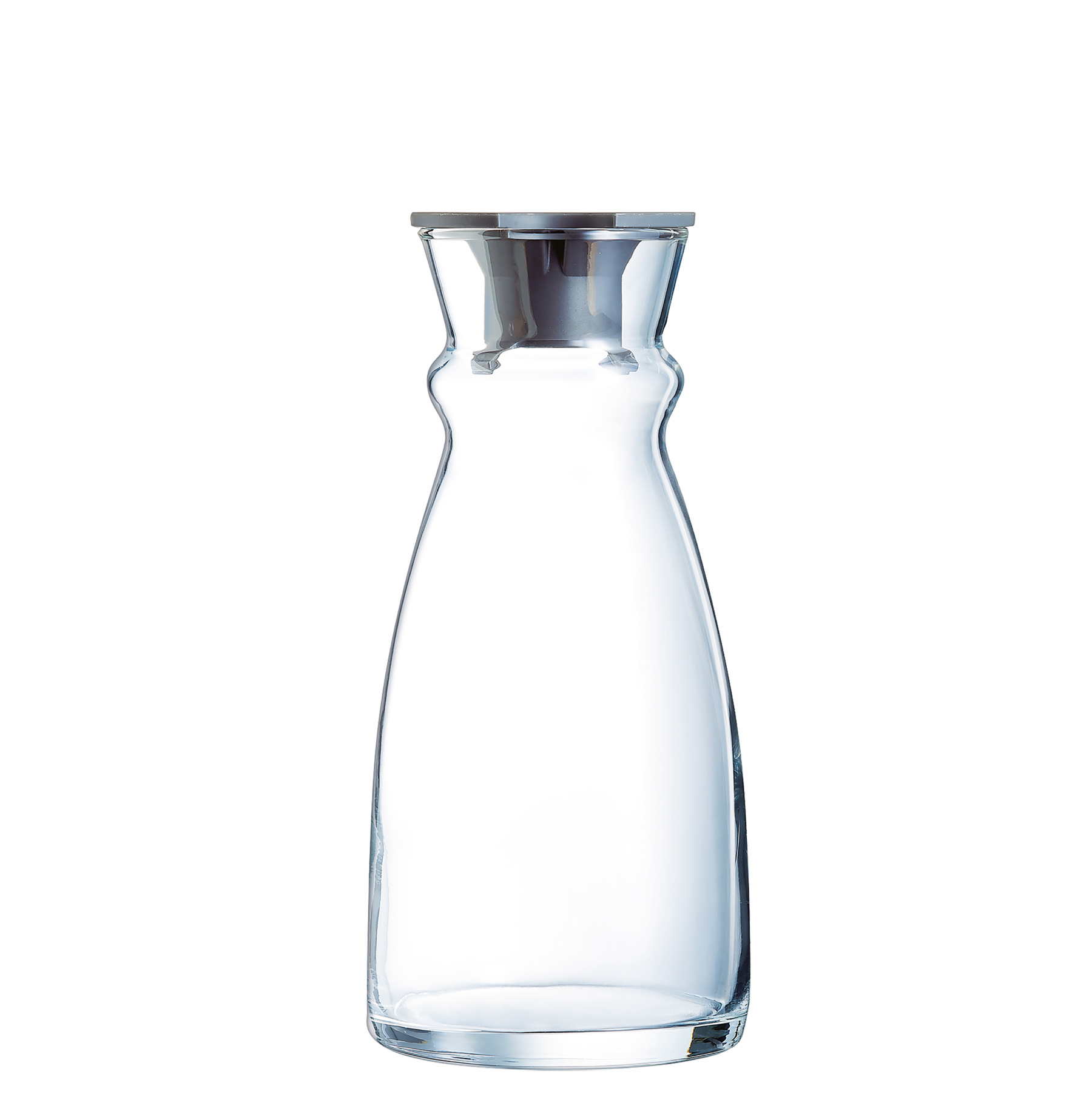 Karaffe Fluid m. schwarzem Kunststoffdeckel 75 cl, I: 750 ml, H: 214 mm, D: 97 mm