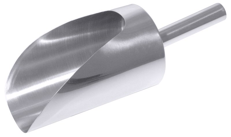Mehlschaufel fugenlos, I: 1,65 ltr., D: 13 cm, L: 33 cm, Edelstahl