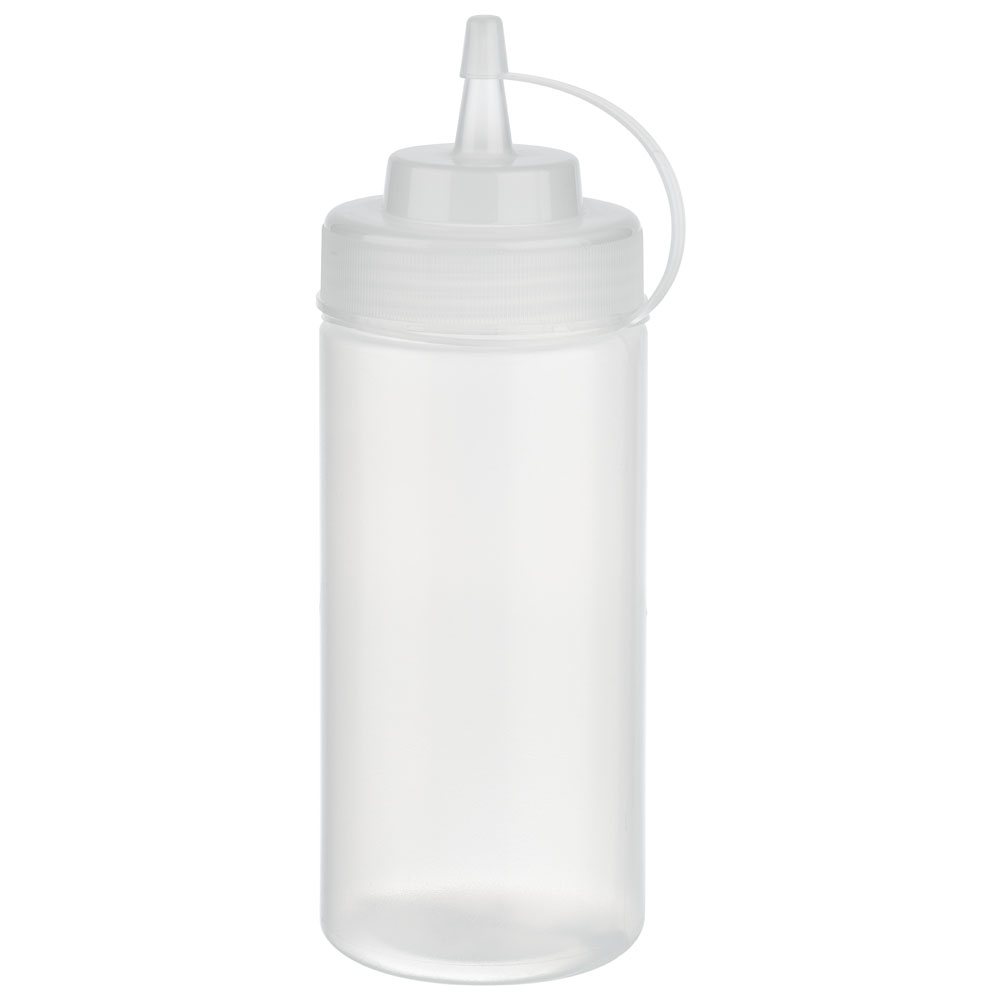 Quetschflasche, 6er Set, mit Schraubdeckel, D: 7 cm, H: 20 cm, 490 ml, Polyethylen, Fb. transparent