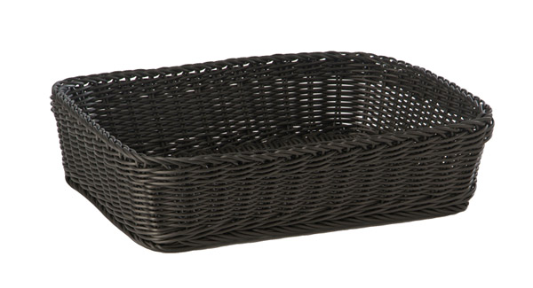 Korb, rechteckig 40 x 30 cm, H: 10 cm, PP, Fb. schwarz