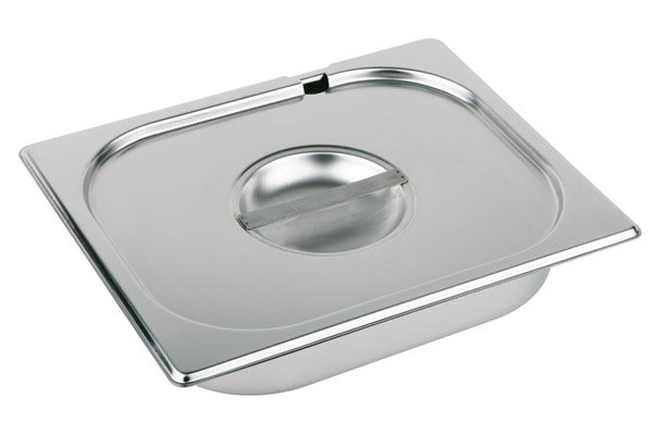GN 1/1 Deckel, 53 x 32,5 cm Edelstahl, mit Löffelaussparung