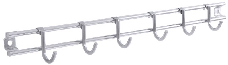 Hängeleiste, mit 10 Haken, Edelstahl, 70 x 2,3 cm