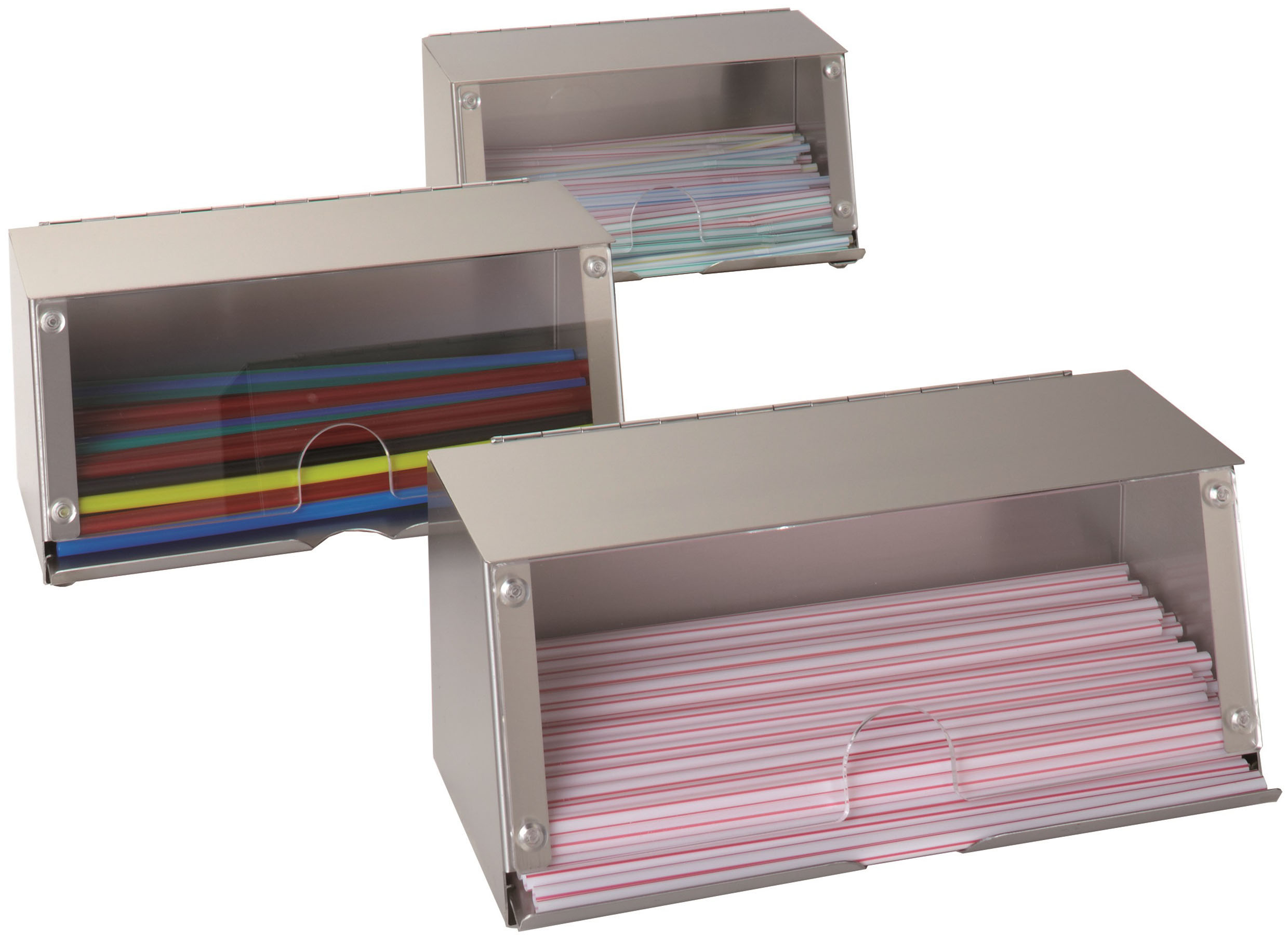 Trinkhalmspender f. Halme bis 270 mm - Modell 45/280, EdSt., Plexiglas, LxBxH: 280 x 140 x 130 mm