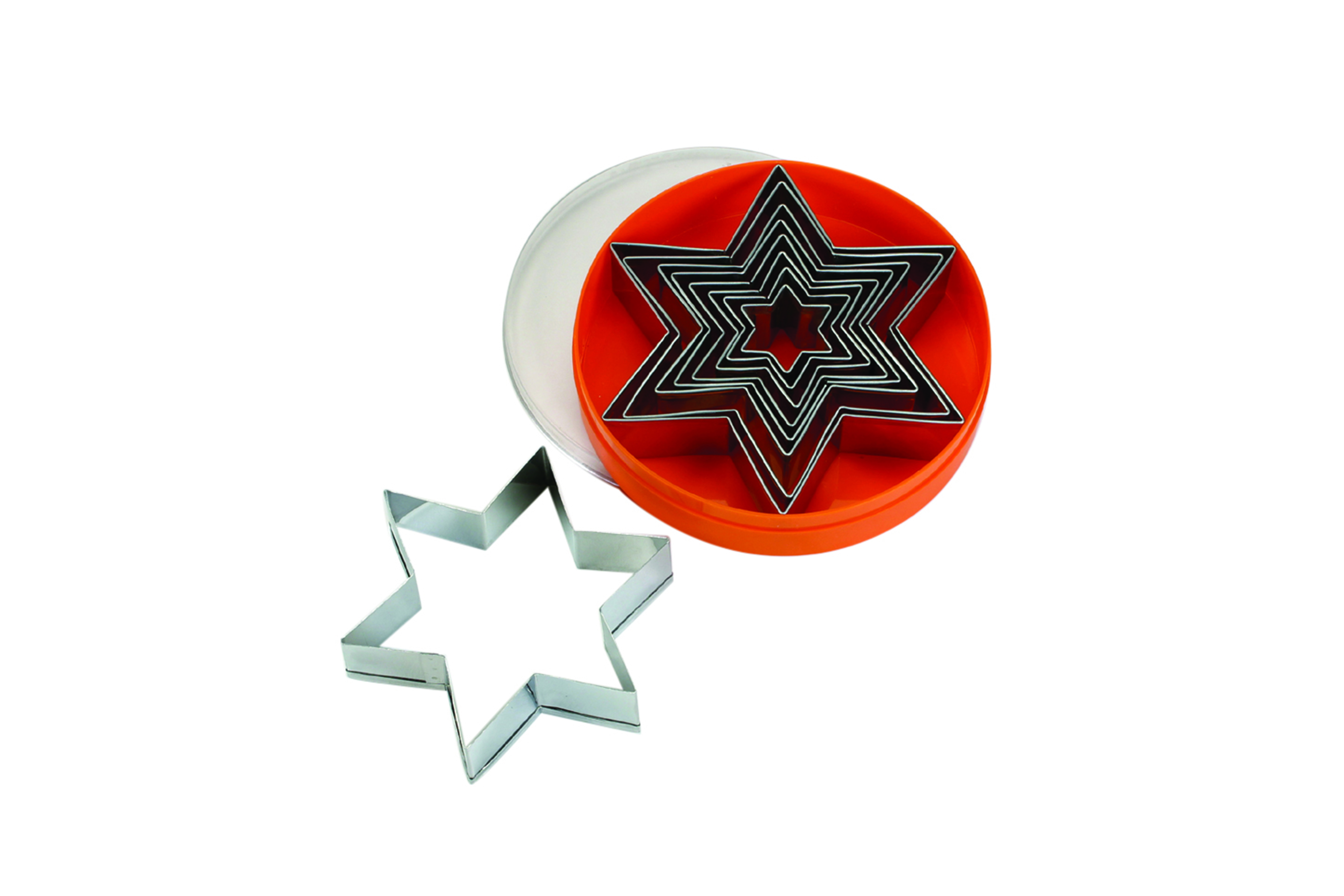 Ausstechersatz Stern, glatt 9-tlg. Edelstahl, Materialstärke: 0,4 - 0,5 mm