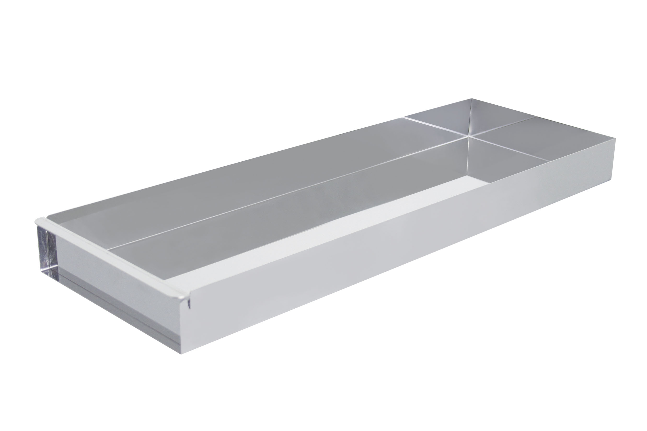 Schnittkuchenblech inkl. Vorsatzschiene, Edelstahl, 580 x 200 x 50 mm