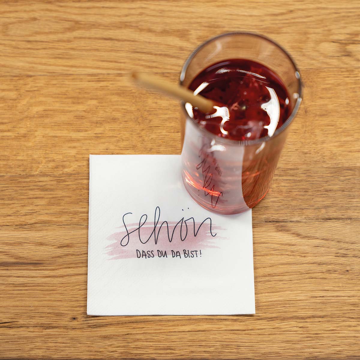 Cocktail Servietten - Schön, dass Du da bist! Tissue