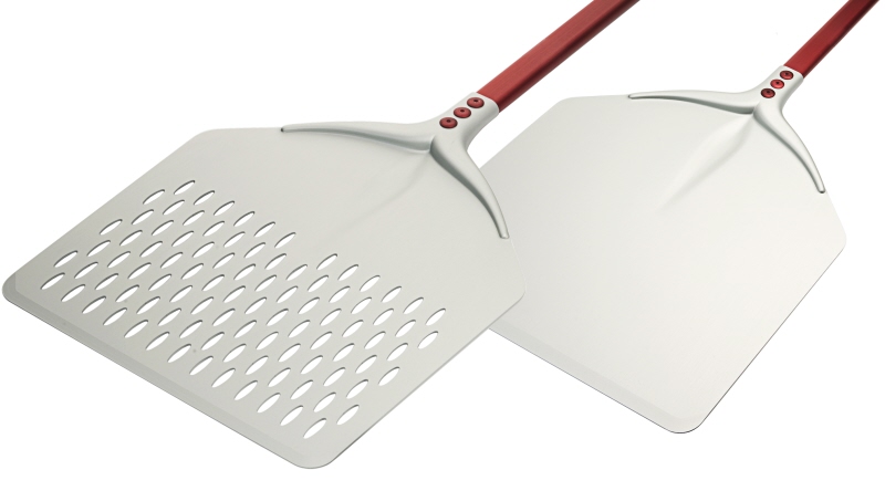 Pizzaschaufel, rechteckig, Alu, 32 x 33 cm, Stiel: 120 cm