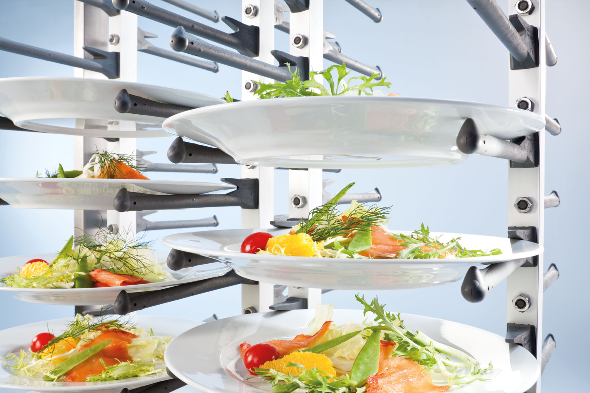 SERVISTAR  GASTRO 120, Teller-Stapelsystem, fahrbar, max. 120 Teller, LxBxH: 65,3 x 93,3 x 185,6 cm