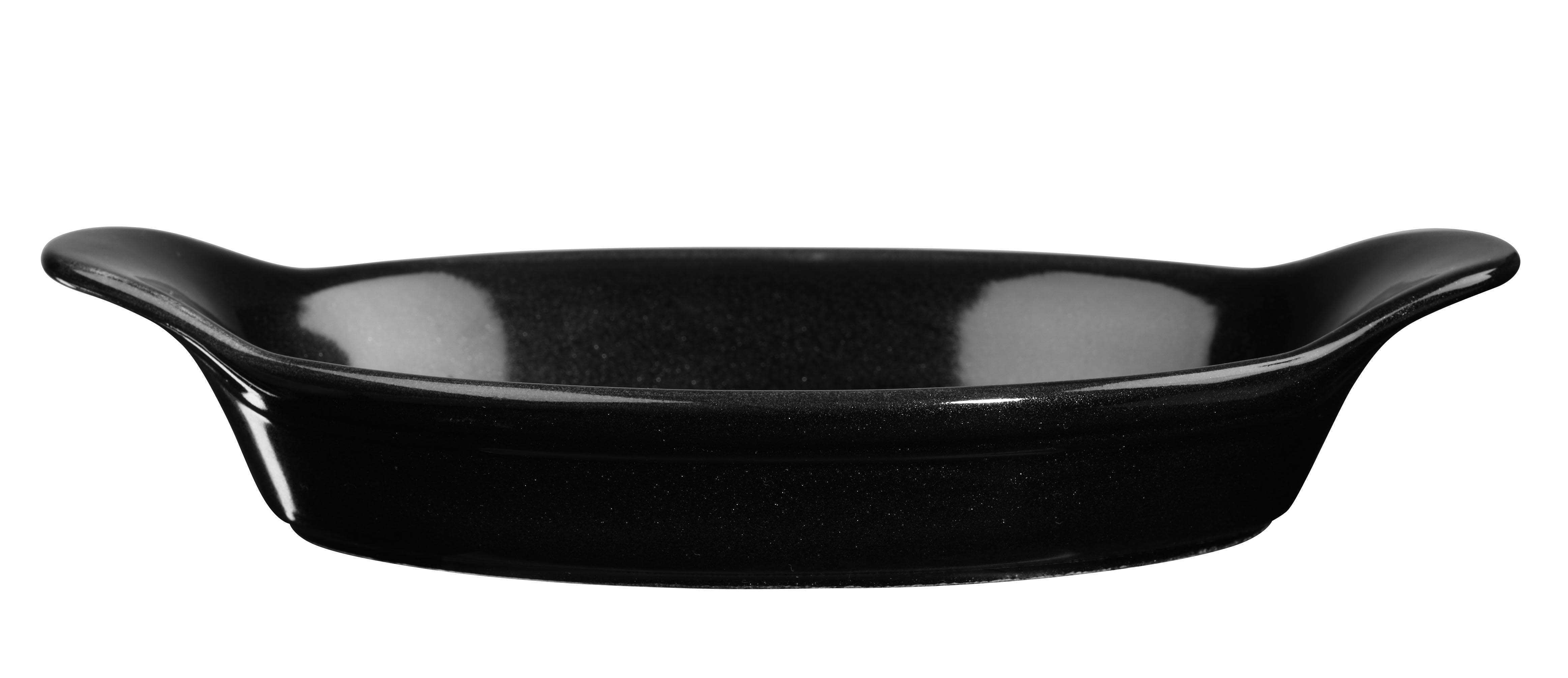 Churchill, Cookware - Auflauf-, Backform oval m. 2 Griffen, uni/ schwarz, 23,2 x 12,5 cm/ 0,38 ltr.