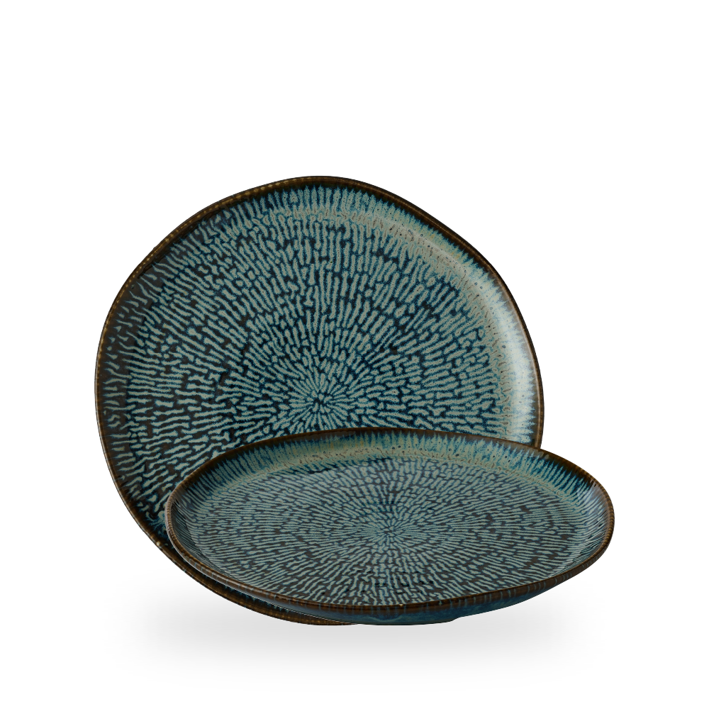 Churchill, Envisage Cascade : Sapphire Blue - Teller flach organisch, 25,5 cm