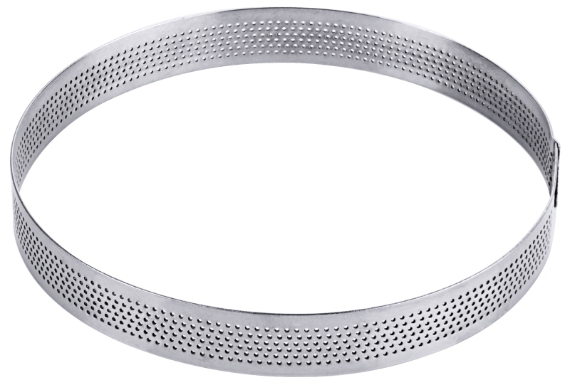 Tortenbodenring, rund, perforiert, EdSt., D: 15 cm, H: 2 cm