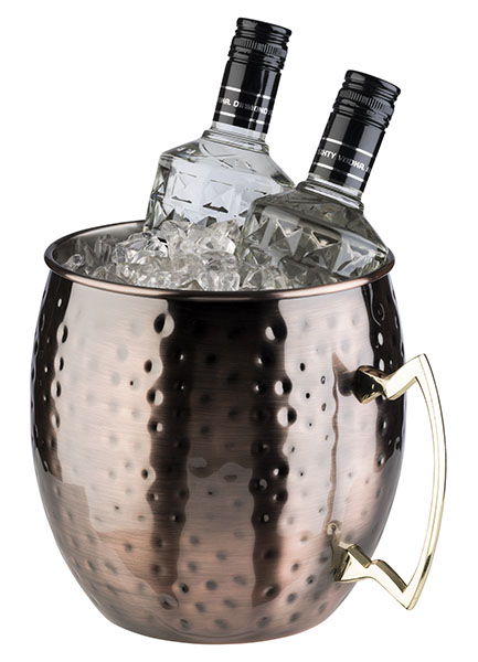 Flaschenkühler MOSCOW MULE, Edelstahl, D: 20 cm, H: 21 cm, I: 5 ltr., Farbe: copper-antique-hammered