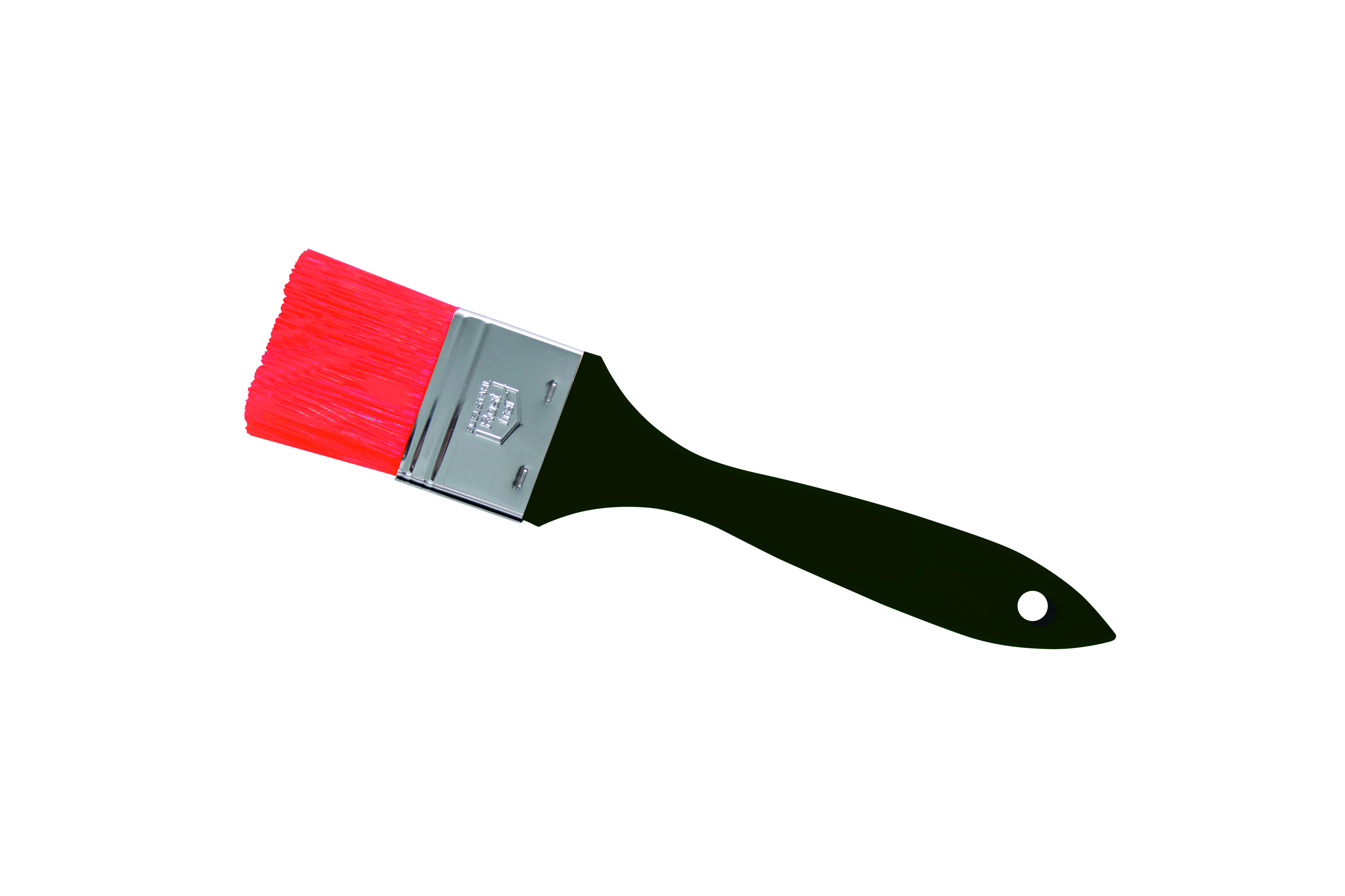 Bäckerpinsel, schwarzer Kunststoffstiel mit Bohrloch, roter Nylonbesatz, 50 mm