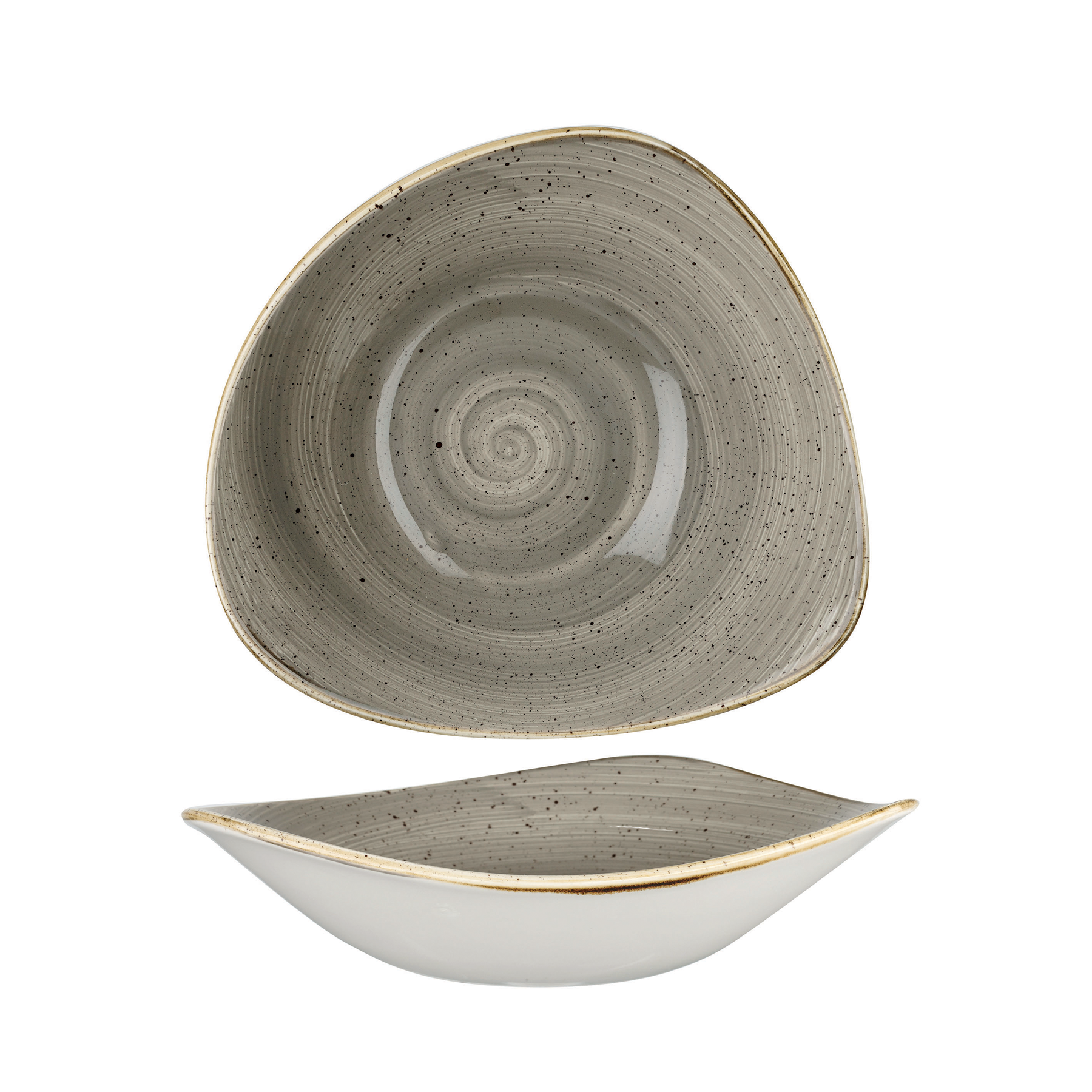 Churchill, Stonecast : Peppercorn Grey - Schale dreieckig, 23,5 cm/ 0,6 ltr.
