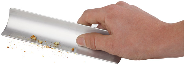 Tischkrümelentferner 19 x 4,5 cm, H: 1 cm, Edelstahl, matt poliert