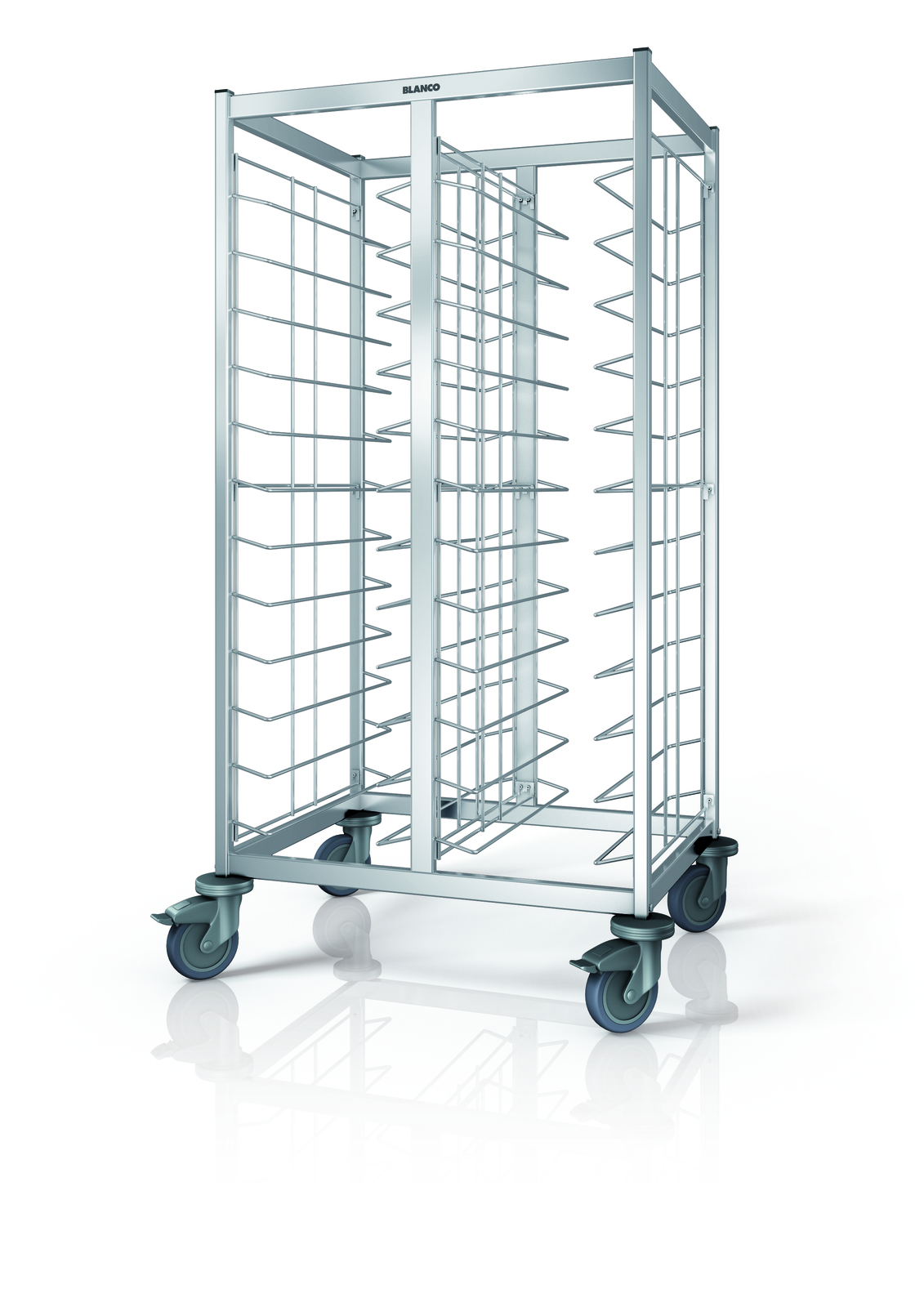 Tablett-Abräumwagen TAW 2 x 12 GN, Kap.: 24 GN-Tabletts (530 x 325 mm), Trgf.: max. 150 kg, LxBxH: 85 x 67,3 x 155 mm