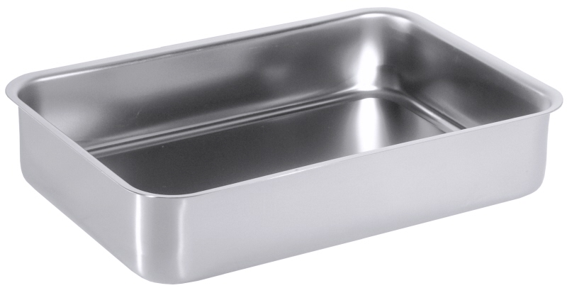 Schale rechteckig, EdSt. 18/10, seidenmatt poliert, 31,5 x 21,5 x 6 cm, I: 3 ltr.