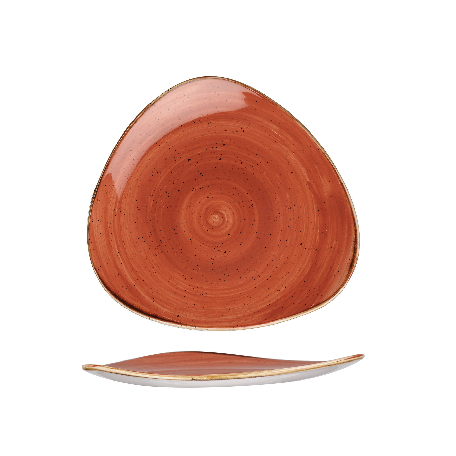 Churchill, Stonecast : Spiced Orange - Teller flach dreieckig, 20,3 cm