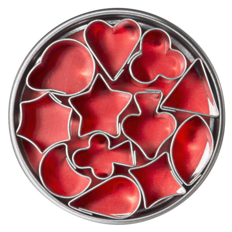 Garnier-Ausstecher-Set a 12 Stück, klein, Weißblech, 16 - 22 mm, H: 20 mm