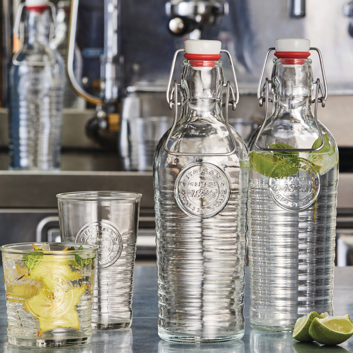 Bormioli, Officina 1825 - Flasche m. Bügelverschluss, 8,6 x 26,5 cm/ 0,75 ltr.