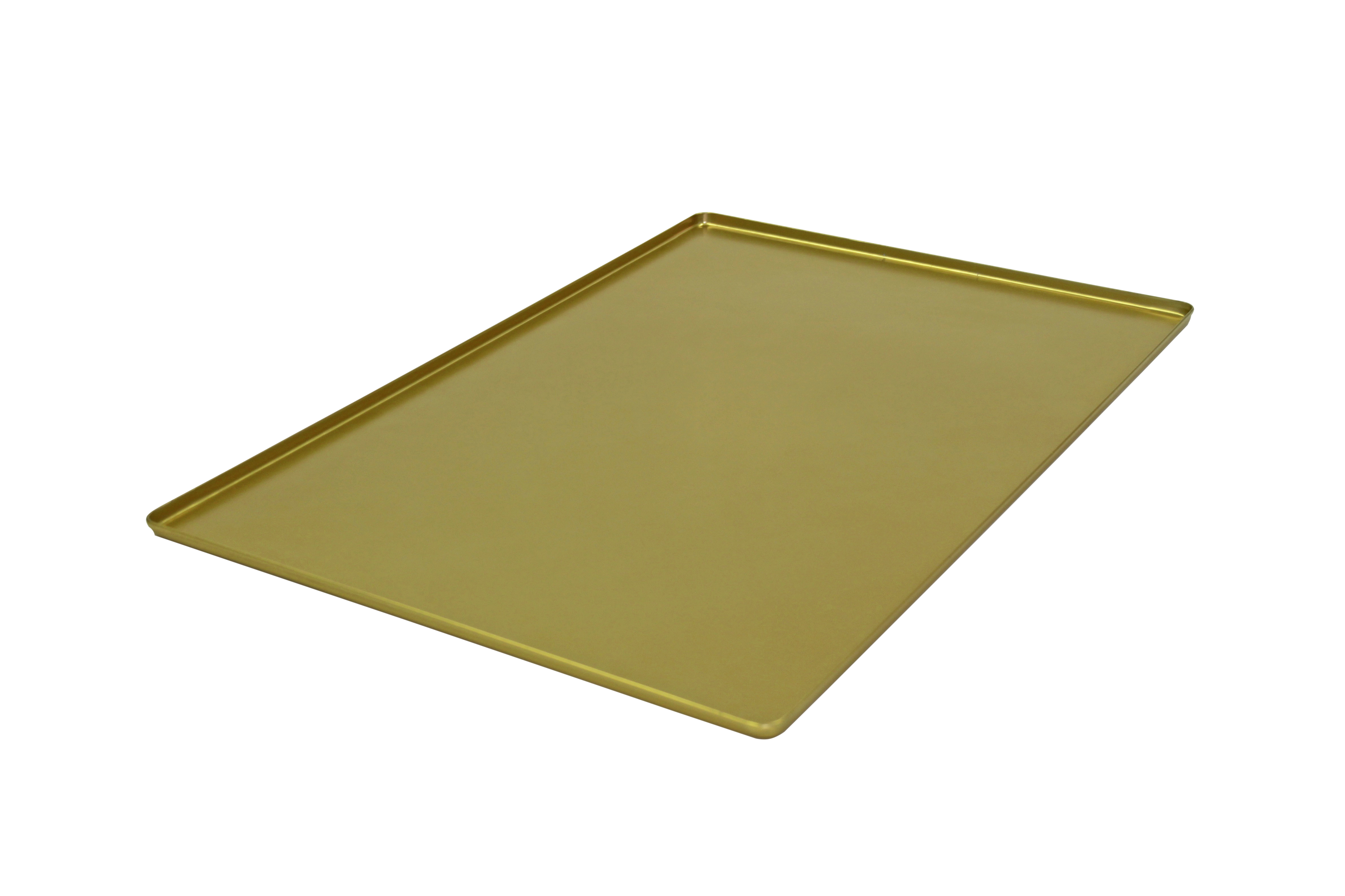 Ausstell-, Thekenbleche gold, Alu, eloxiert, 400 x 600 x 10 mm