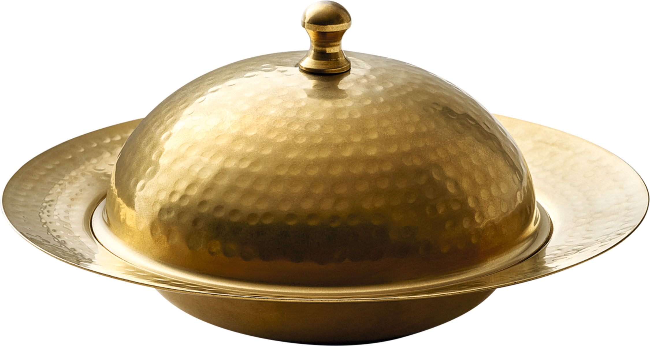 Playground, Edelstahl - SPOTLIGHTS : Teller, rund m. Cloche, goldfarben, 20 cm/ 0,25 ltr.