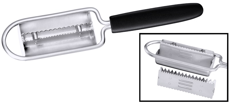 Fischentschupper, Polyamid-Griff, Edelstahl, 8 x 7 cm, L: 23 cm