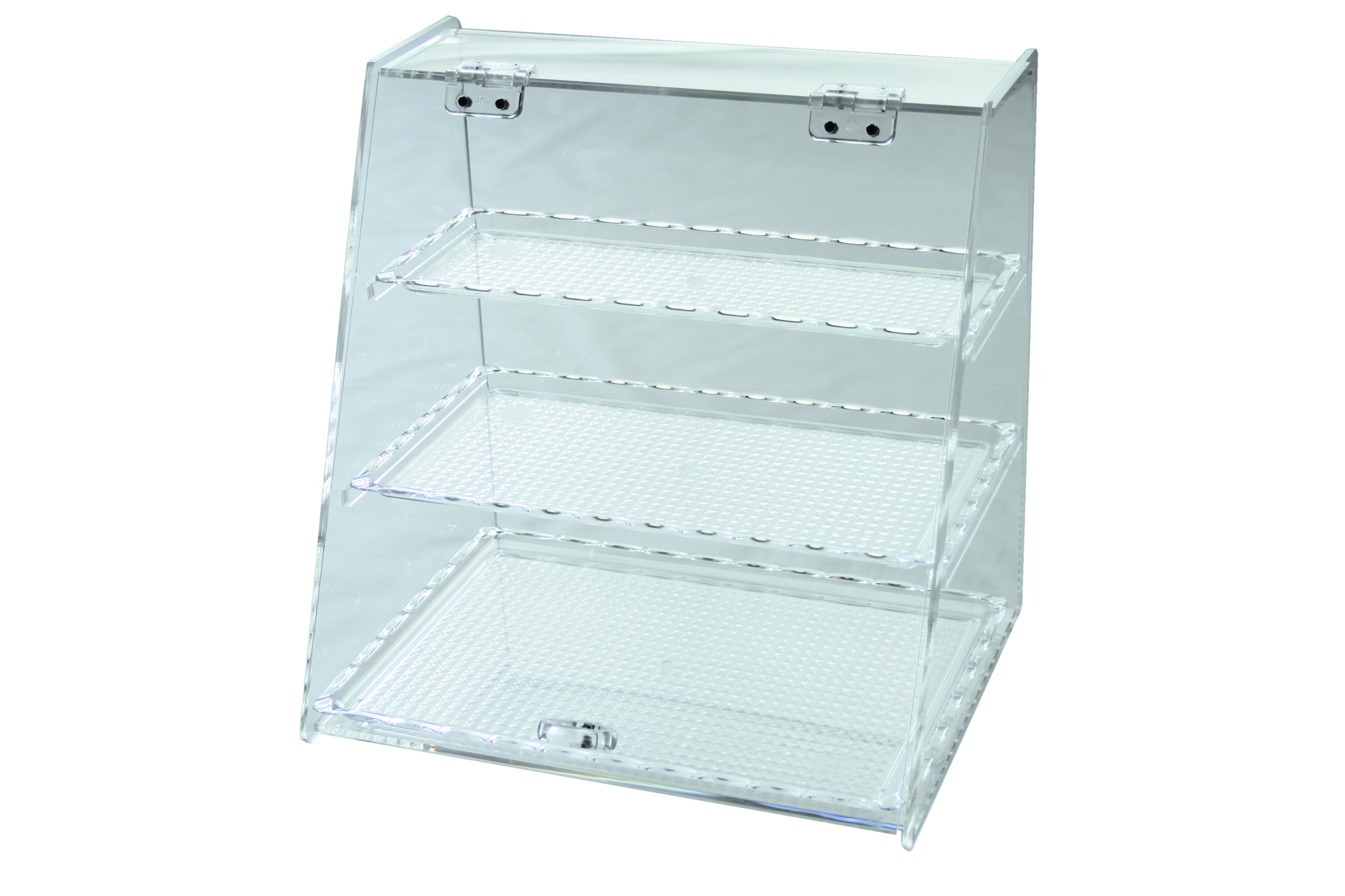 Thekenaufsteller Arycl m. 3 Auslagetabletts PC, 340 x 250 x 340 mm