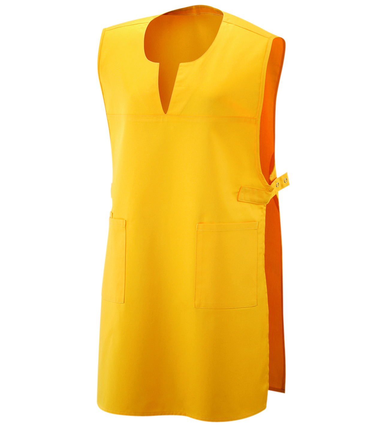 Überwurfschürze m. 2 Seitentaschen, unifarben, 65% PES, 35% BW