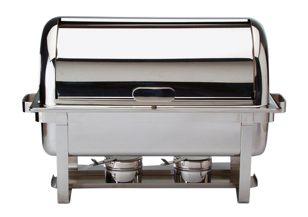 Rolltop-Chafing Dish MAESTRO 67 x 35 cm, H: 45 cm, I: 9 ltr., Edelstahl, 1 Wasserbecken inklusive